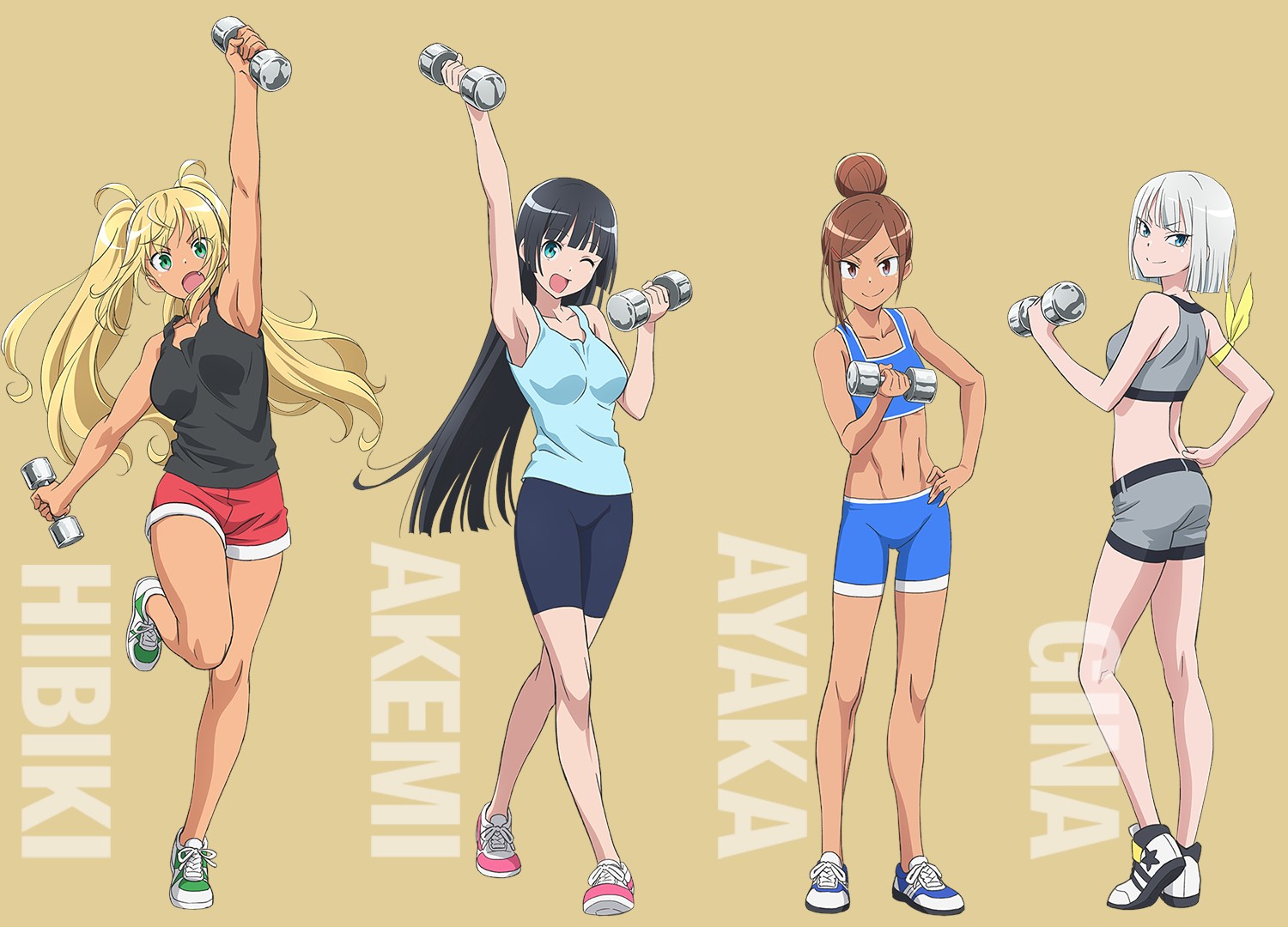 Hibiki Sakura - Akemi Souryuin - Ayaka Uehara - Gina Void Dumbbell Nan Kilo Moteru